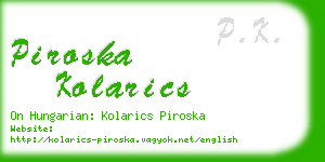 piroska kolarics business card